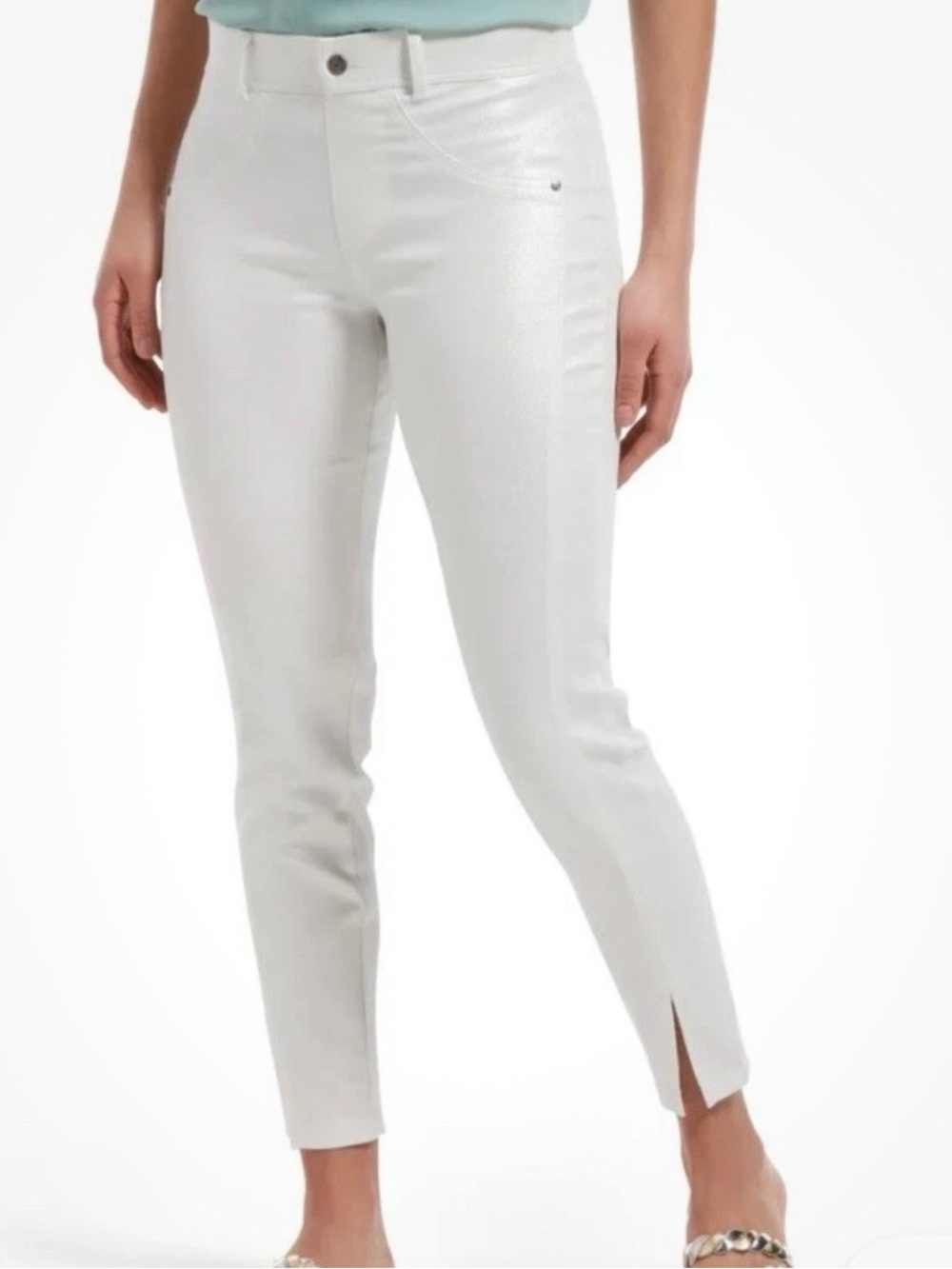 HUE White Skinny Ankle Jeans